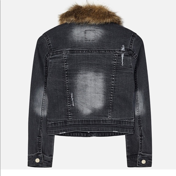 Mayoral Girls Denim Jacket In Grey With Studs NWT - Picture 2 of 4